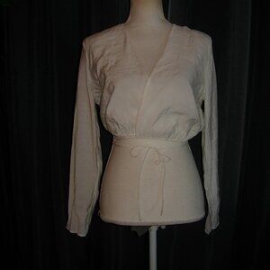 Zara White Wrap Tie Crop Top S